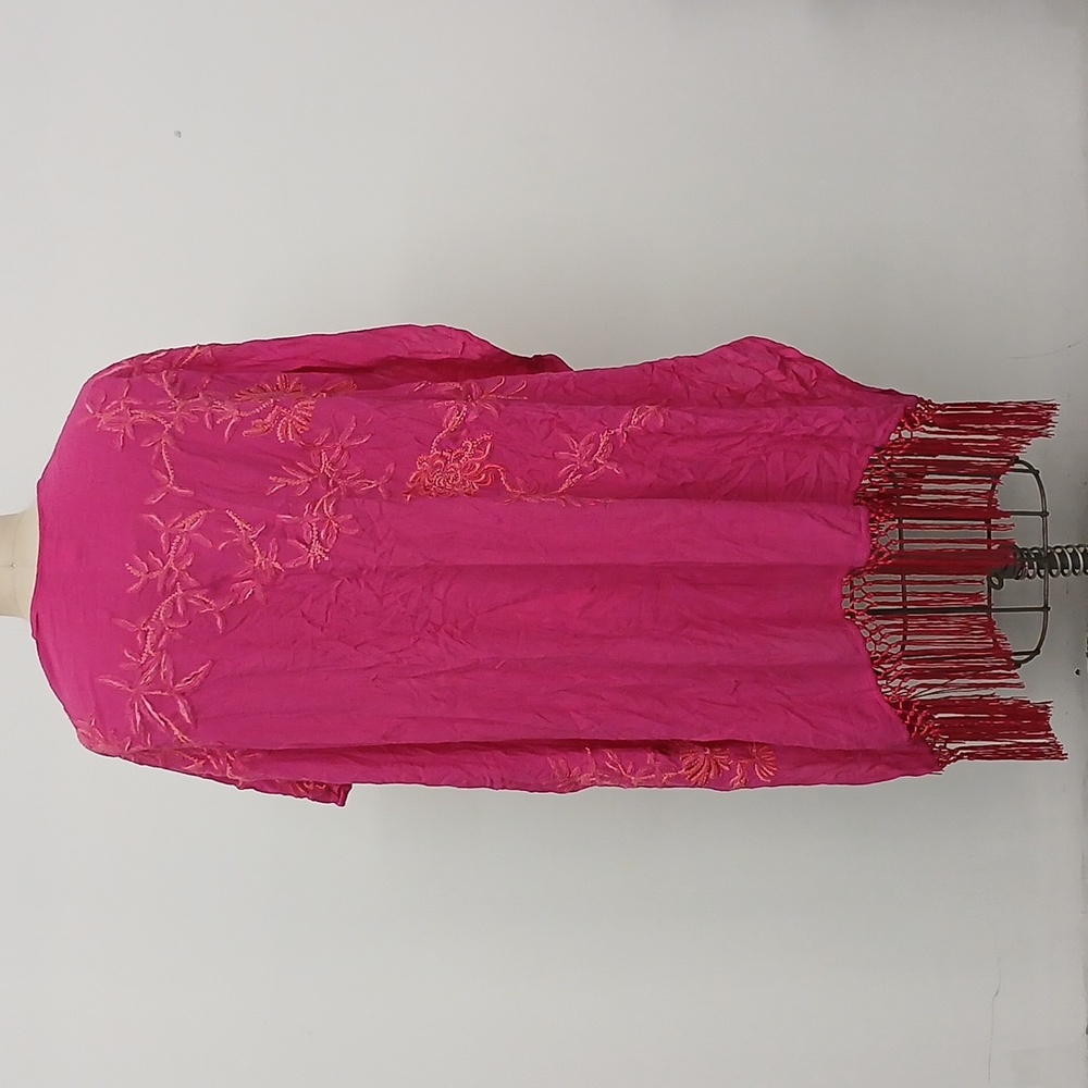 NWT Chico's Floral Embroidered Ruana Coverup wrap in Summer Berry / OS - Picture 4 of 9
